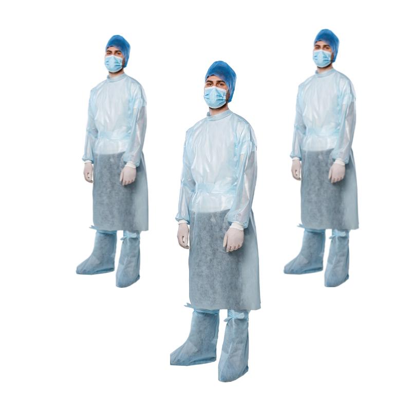 Халат хірургічний,р.ХХL(58-60), довжина 132см, СМС 30 г/м2, (в упаковці 3 шт.), нестерильний, однораз.вик,ТМ «АХІЛЛ»